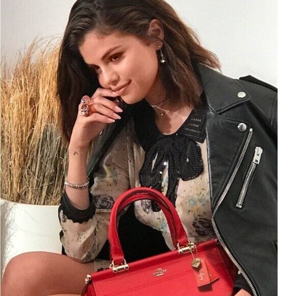 COACH Gray Linear Quilted Leather GRACE Structured Dowel Top Satchel #22728 - Picture 15 of 16